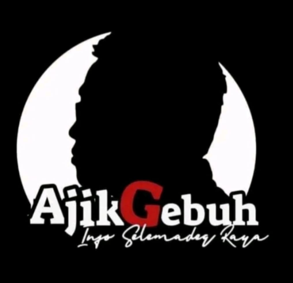 Logo siluet hitam dengan tulisan “Ajik Gebuh – Info Selemadeg Raya” sebagai identitas tokoh media sosial lokal yang aktif membagikan informasi seputar Selemadeg Raya, Tabanan, Bali. (Foto: Istimewa)
