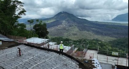Salah satu proyek di kawasan Kintamani, Bangli yang diduga melibatkan Sergei dalam pembangunan villa tanpa kelengkapan izin sesuai ketentuan. (Istimewa)